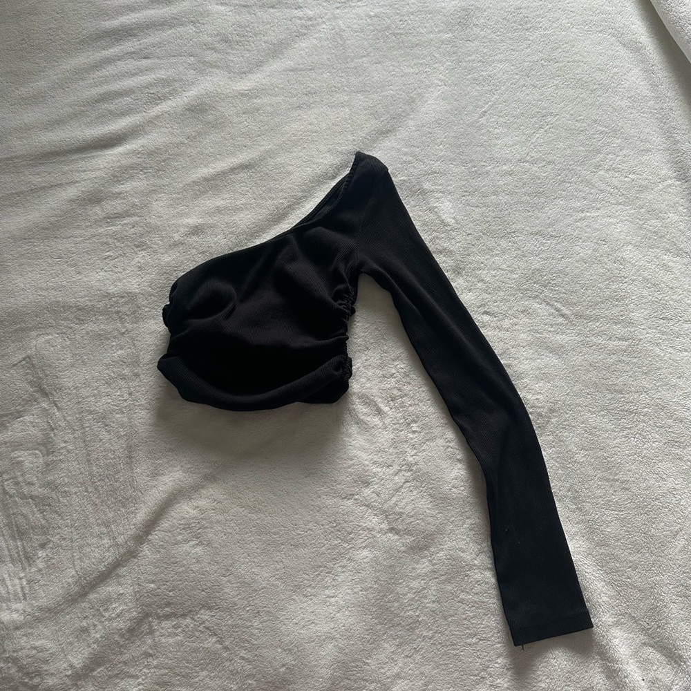 Zara Black One-Shoulder Top